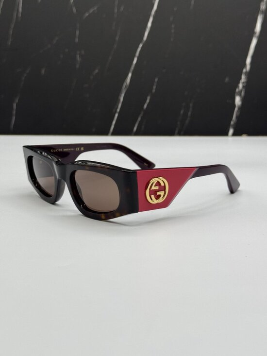 NEW GUCCI GG1664S 004 SUNGLASSES HAVANA WOMEN EYEWEAR main image 4